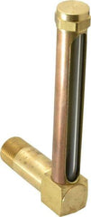 LDI Industries - 4-1/4 Inch Long Sight, 1/2 Inch Thread Size, Buna-N Seal Long Elbow, Vented Oil-Level Indicators and Gauge - 5-7/16 Inch Length to Center of Base - Industrial Tool & Supply