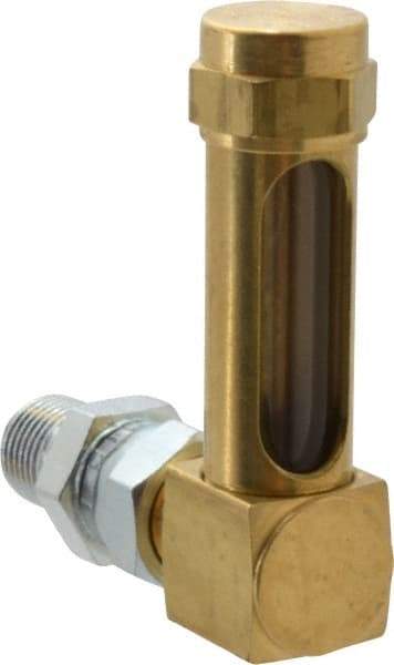 LDI Industries - 1-3/8 Inch Long Sight, 1/4 Inch Thread Size, Buna-N Seal Union Coupling, Vented Oil-Level Indicators and Gauge - 2-3/8 Inch Length to Center of Base - Industrial Tool & Supply