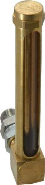 LDI Industries - 4-1/4 Inch Long Sight, 3/8 Inch Thread Size, Buna-N Seal Union Coupling, Vented Oil-Level Indicators and Gauge - 5-7/16 Inch Length to Center of Base - Industrial Tool & Supply