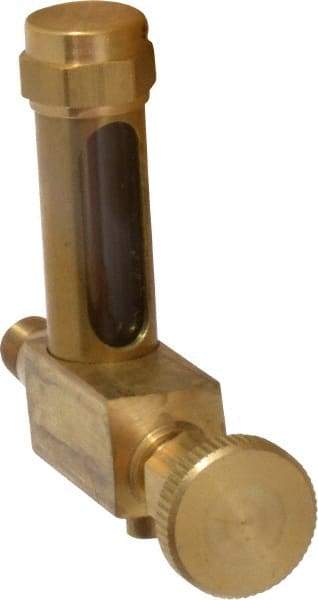 LDI Industries - 1-3/8 Inch Long Sight, 1/8 Inch Thread Size, Buna-N Seal Short Elbow With Drain, Vented Oil-Level Indicators and Gauge - 2-3/8 Inch Length to Center of Base - Industrial Tool & Supply