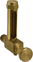 LDI Industries - 1-7/8 Inch Long Sight, 1/4 Inch Thread Size, Buna-N Seal Short Elbow With Drain, Vented Oil-Level Indicators and Gauge - 2-7/8 Inch Length to Center of Base - Industrial Tool & Supply