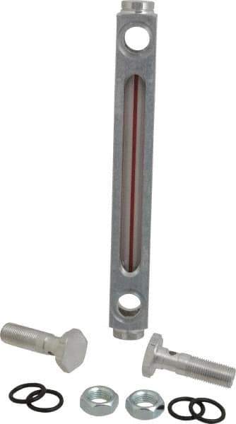 LDI Industries - 1/2-20 Thread, 4-1/2 Inch Sight Length, Closed Circuit Liquid Level Sight Gauge - 6 Inch Length to Center of Base, 7-5/8 Inch Overall Length, Buna-N Seal - Industrial Tool & Supply