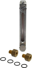 LDI Industries - 1/4-18 Thread, 4-1/2 Inch Sight Length, 290 Max psi, Closed Circuit Liquid Level Sight Gauge with Pipe Adapter - 6 Inch Length to Center of Base, 7-5/8 Inch Overall Length, Buna-N Seal - Industrial Tool & Supply