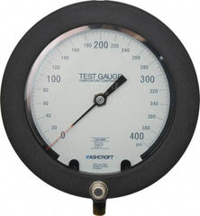 Ashcroft - 6" Dial, 1/4 Thread, 0-400 Scale Range, Pressure Gauge - Lower Connection Mount, Accurate to 0.25% of Scale - Industrial Tool & Supply