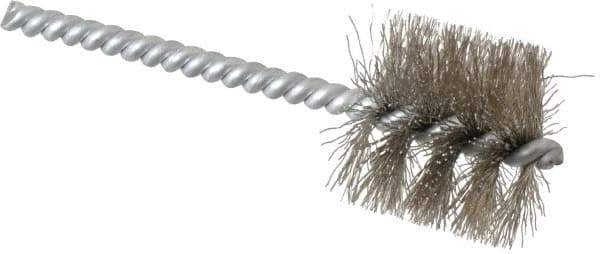 Schaefer Brush - 1 Inch Inside Diameter, 1-3/16 Inch Actual Brush Diameter, Stainless Steel, Power Fitting and Cleaning Brush - 3/16 Shank Diameter, 3-5/8 Inch Long, Twisted Wire Stem, 1-1/8 Inch Refrigeration Outside Diameter - Industrial Tool & Supply