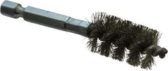 Schaefer Brush - 1/2 Inch Inside Diameter, 11/16 Inch Actual Brush Diameter, Stainless Steel, Power Fitting and Cleaning Brush - 1/4 Shank Diameter, 3-1/8 Inch Long, Hex Shaft Stem, 5/8 Inch Refrigeration Outside Diameter - Industrial Tool & Supply