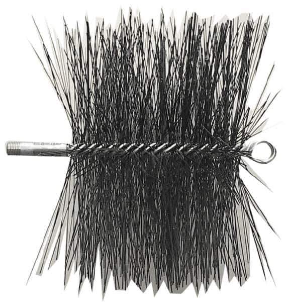 Schaefer Brush - 10" Square, Tempered Steel Wire Chimney Brush - 1/4" NPSM Male Connection - Industrial Tool & Supply
