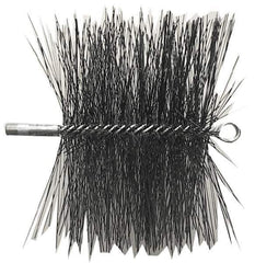 Schaefer Brush - 8" Square, Dense Steel Wire Chimney Brush - 1/4" NPSM Male Connection - Industrial Tool & Supply