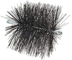 Schaefer Brush - 6", Square, Tempered Steel Wire Chimney Brush - 1/4" NPSM Male Connection - Industrial Tool & Supply