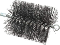 Schaefer Brush - 5" Diam Round, Tempered Steel Wire Chimney Brush - 1/4" NPSM Male Connection - Industrial Tool & Supply