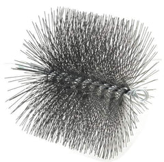 Schaefer Brush - 8" Diam Round, Tempered Steel Wire Chimney Brush - 1/4" NPSM Male Connection - Industrial Tool & Supply