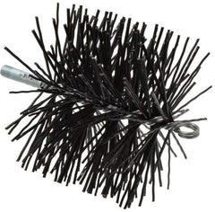 Schaefer Brush - 7" Diam Round, Poly Chimney Brush - 1/4" NPSM Male Connection - Industrial Tool & Supply
