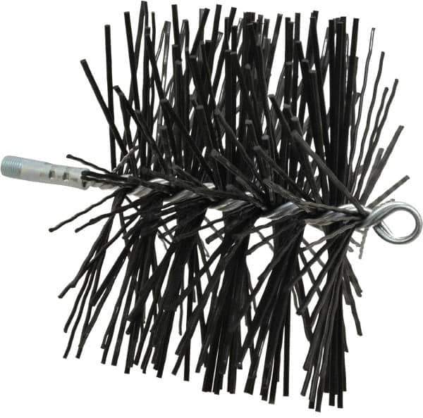 Schaefer Brush - 8" Diam Round, Poly Chimney Brush - 1/4" NPSM Male Connection - Industrial Tool & Supply