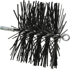 Schaefer Brush - 8" Diam Round, Poly Chimney Brush - 1/4" NPSM Male Connection - Industrial Tool & Supply