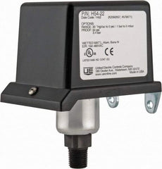 United Electric Controls - 30 to 0" Hg VAC Adjustable Range, General Purpose Diaphragm - 1/4 Thread - Industrial Tool & Supply