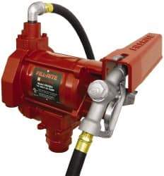 Tuthill - 20 GPM, 3/4" Hose Diam, AC Tank Pump with Manual Nozzle - 1-1/4" Inlet, 3/4" Outlet, 115 Volts, 12' Hose Length, 1/3 hp - Industrial Tool & Supply