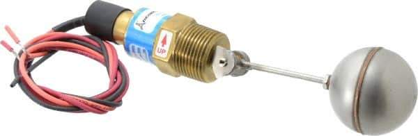 Thomas Products Ltd. - 1" Thread, 900 Max psi, 300°F Max, Liquid Level Side Mounted Float Switches - Brass Stem - Industrial Tool & Supply