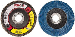 Camel Grinding Wheels - 40 Grit, 4-1/2" Disc Diam, 7/8" Center Hole, Type 27 Zirconia Alumina Flap Disc - 13,300 Max RPM, Polyester Backing, Arbor Attaching System, Coated - Industrial Tool & Supply
