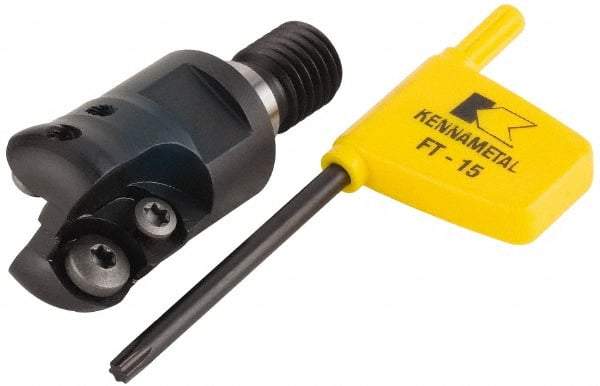 Kennametal - 25.4mm Cutting Diam, 1" Max Depth of Cut, Modular Connection Indexable Copy End Mill - 2 Inserts, RDHX 12T3M0S Insert, KDM Toolholder - Industrial Tool & Supply