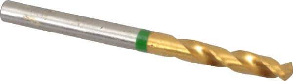 Accupro - #17 130° Spiral Flute Cobalt Screw Machine Drill Bit - TiN Finish, Right Hand Cut, 24mm Flute Length, 58mm OAL, Split Point, Straight Shank - Industrial Tool & Supply