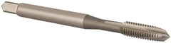 OSG - #10-32 UNF, 3 Flute, Bright Finish, Vanadium High Speed Steel Spiral Point Tap - Plug Chamfer, Right Hand Thread, 2-3/8" OAL, 7/8" Thread Length, 0.194" Shank Diam, 2B Class of Fit - Exact Industrial Supply
