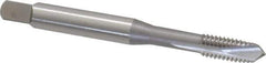 OSG - M6x1.00 Metric Coarse, 3 Flute, Bright Finish, Vanadium High Speed Steel Spiral Point Tap - Plug Chamfer, Right Hand Thread, 2-1/2" OAL, 1" Thread Length, 0.255" Shank Diam, 6H Class of Fit - Exact Industrial Supply