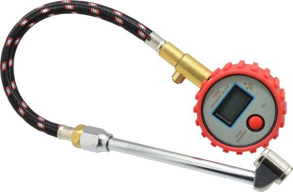 Value Collection - 0 to 160 psi Digital Tire Pressure Gauge - CR2032 Lithium Battery, 9' Hose Length, 0.5 psi Resolution - Industrial Tool & Supply