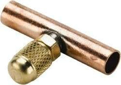 Parker - 500 Max psi, 1/2 Tube OD, Solder Tee Access Valve - Brass - Industrial Tool & Supply