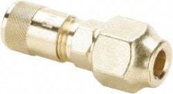 Parker - 500 Max psi, 1/4 Tube OD, Flare Union Access Valve - Brass - Industrial Tool & Supply
