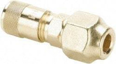 Parker - 500 Max psi, 1/4 Tube OD, Flare Union Access Valve - Brass - Industrial Tool & Supply