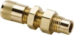 Parker - 500 Max psi, 1/4 Tube OD, Bulkhead Solder Union Access Valve - Brass - Industrial Tool & Supply