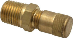 Parker - 1/4-18 Male Pipe, 500 Max psi, 1/4 Tube OD, Male Connector Access Valve - Brass - Industrial Tool & Supply