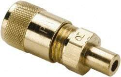Parker - 500 Max psi, 1/8 Tube OD, Straight Solder Connector Access Valve - Brass - Industrial Tool & Supply