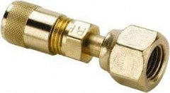 Parker - 500 Max psi, 1/4 Tube OD, Flare Swivel Nut Connector Access Valve - Brass - Industrial Tool & Supply