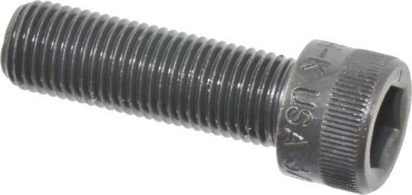 Made in USA - 3/8-24 UNF Hex Socket Drive, Socket Cap Screw - Alloy Steel, Black Oxide Finish, Fully Threaded, 1-1/2" Length Under Head - Industrial Tool & Supply