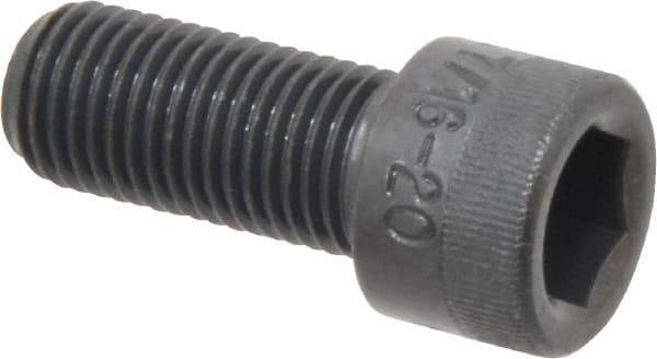 Made in USA - 7/16-20 UNF Hex Socket Drive, Socket Cap Screw - Alloy Steel, Black Oxide Finish, Fully Threaded, 1" Length Under Head - Industrial Tool & Supply