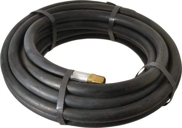 Alliance Hose & Rubber - 3/8" ID x 23/32" OD 25' Long Multipurpose Air Hose - MNPT x FNPT(Swivel) Ends, 300 Working psi, -40 to 190°F, 3/8" Fitting, Black - Industrial Tool & Supply