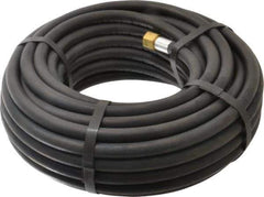 Alliance Hose & Rubber - 1/4" ID x 1/2" OD 50' Long Multipurpose Air Hose - MNPT x FNPT(Swivel) Ends, 200 Working psi, -40 to 190°F, 1/4" Fitting, Black - Industrial Tool & Supply