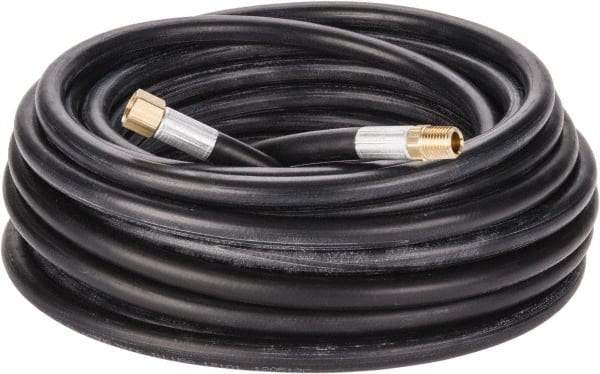 Alliance Hose & Rubber - 1/4" ID x 9/16" OD 50' Long Multipurpose Air Hose - MNPT x FNPT(Swivel) Ends, 300 Working psi, -40 to 190°F, 1/4" Fitting, Black - Industrial Tool & Supply