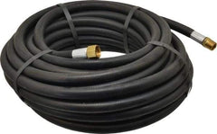 Alliance Hose & Rubber - 3/8" ID x 23/32" OD 50' Long Multipurpose Air Hose - MNPT x FNPT(Swivel) Ends, 300 Working psi, -40 to 190°F, 3/8" Fitting, Black - Industrial Tool & Supply
