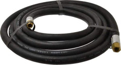 Alliance Hose & Rubber - 3/8" ID x 23/32" OD 10' Long Multipurpose Air Hose - MNPT x FNPT(Swivel) Ends, 300 Working psi, -40 to 190°F, 1/4" Fitting, Black - Industrial Tool & Supply