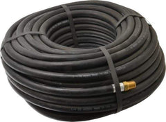 Alliance Hose & Rubber - 1/4" ID x 9/16" OD 100' Long Multipurpose Air Hose - MNPT x FNPT(Swivel) Ends, 300 Working psi, -40 to 190°F, 1/4" Fitting, Black - Industrial Tool & Supply