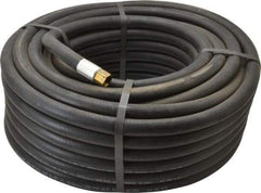 Alliance Hose & Rubber - 3/8" ID x 23/32" OD 100' Long Multipurpose Air Hose - MNPT x FNPT(Swivel) Ends, 300 Working psi, -40 to 190°F, 1/4" Fitting, Black - Industrial Tool & Supply