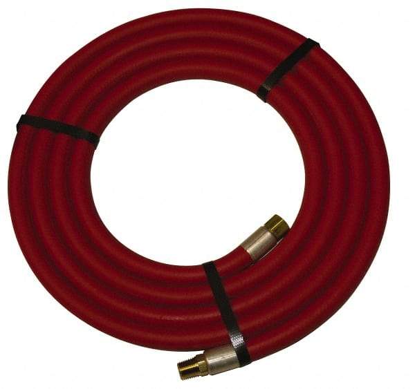 Alliance Hose & Rubber - 1-1/4" ID x 1-25/32" OD 10' Long Multipurpose Air Hose - MNPT x FNPT(Swivel) Ends, 150 Working psi, -40 to 190°F, 1-1/4" Fitting, Red - Industrial Tool & Supply