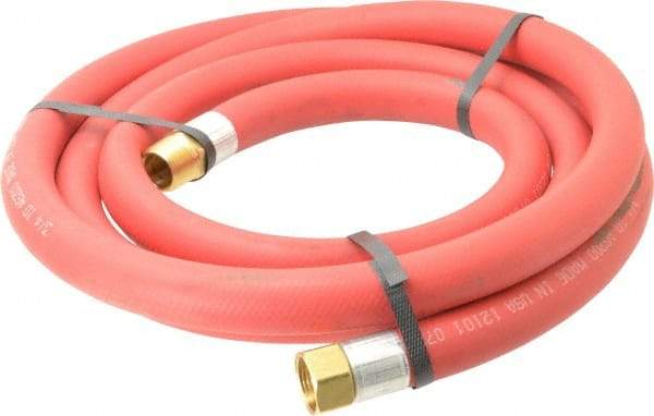 Alliance Hose & Rubber - 3/4" ID x 1-5/32" OD 10' Long Multipurpose Air Hose - MNPT x FNPT(Swivel) Ends, 300 Working psi, -40 to 190°F, 3/4" Fitting, Red - Industrial Tool & Supply