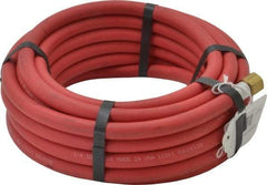Alliance Hose & Rubber - 1/4" ID x 1/2" OD 25' Long Multipurpose Air Hose - MNPT x FNPT(Swivel) Ends, 200 Working psi, -40 to 190°F, 1/4" Fitting, Red - Industrial Tool & Supply