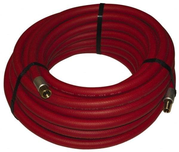 Alliance Hose & Rubber - 1/4" ID x 9/16" OD 50' Long Multipurpose Air Hose - MNPT x FNPT(Swivel) Ends, 300 Working psi, -40 to 190°F, 1/4" Fitting, Red - Industrial Tool & Supply