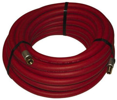 Alliance Hose & Rubber - 1/4" ID x 1/2" OD 50' Long Multipurpose Air Hose - MNPT x FNPT(Swivel) Ends, 200 Working psi, -40 to 190°F, 1/4" Fitting, Red - Industrial Tool & Supply