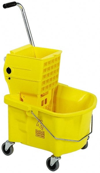 35 Qt Plastic Bucket & Wringer 21-1/2″ Long x 28″ High x 18″ Wide, Yellow