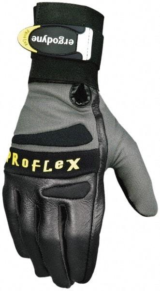 Ergodyne - Size 2XL (11) Pigskin Anti-Vibration/Impact Protection Work Gloves - For General Purpose, Uncoated, Hook & Loop Cuff, Full Fingered, Black, Paired - Industrial Tool & Supply